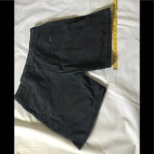 Mens Black Cargo Shorts 100% Cotton Size 46 With Multiple Pockets & Button Closu